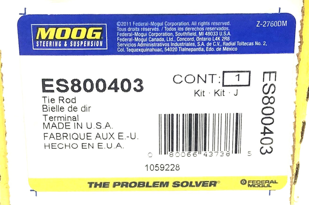 Moog Outer Tie Rod End Kit ES800403 NOS