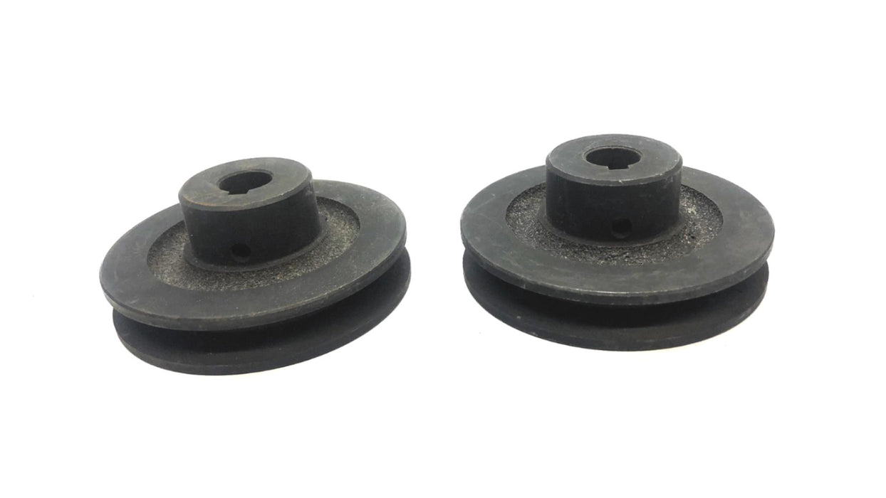 Unbranded 1/2" Bore x 3-1/4" OD Single Groove Keyway Pulley [Lot of 2] USED