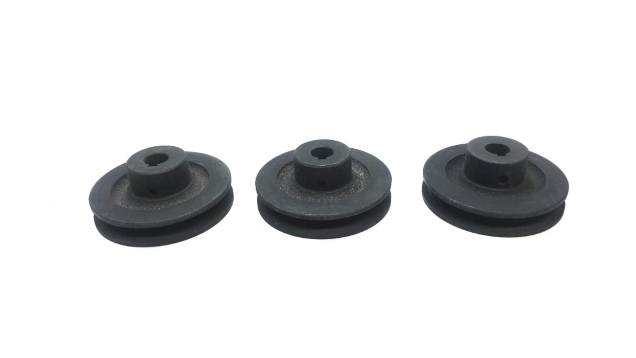 Unbranded 1/2" Bore x 3-1/4" OD Single Groove Keyway Pulley [Lot of 3] USED