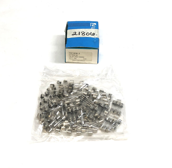 Littelfuse T6.3A 250V 20MM Cylinder Glass Cartridge Fuse 021806.3H (21806.3) NOS