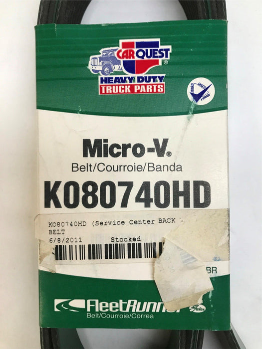 Car Quest/Gates 1-3/32" x 74-5/8" Heavy Duty Micro-V Drive Belt K080740HD NOS