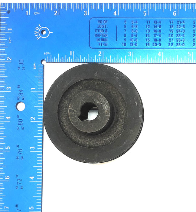 Unbranded 1/2" Bore x 3-1/4" OD Single Groove Keyway Pulley [Lot of 2] USED