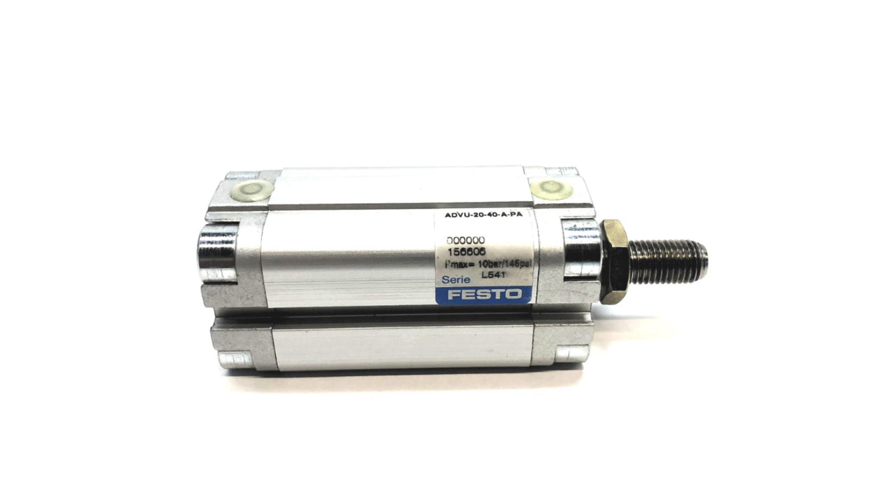 Festo 10 Bar / 145 PSI Pmax Pneumatic Cylinder ADVU-20-40-APA (156606) NOS