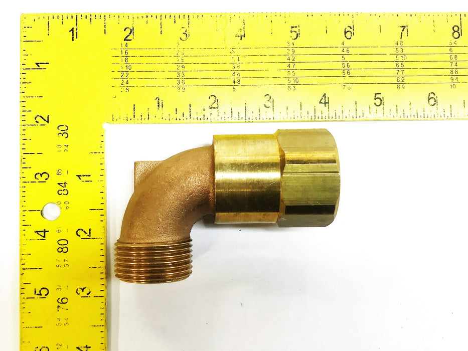 Unbranded 1-1/4" Brass Compression Elbow Fitting 2007 NOS