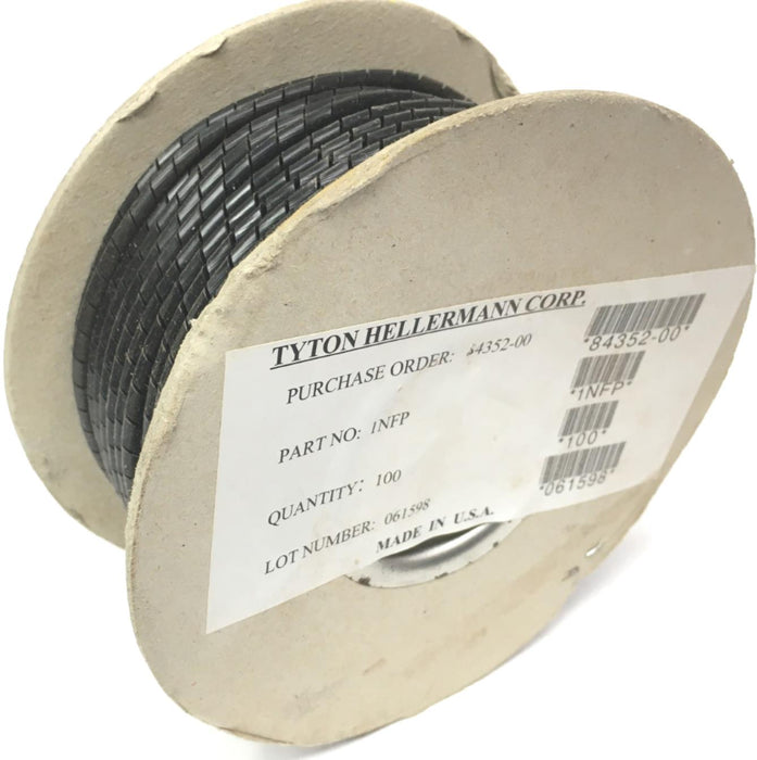 Hellermann Tyton 1NFP Spiralwrap Protective Sheathing .13" Dia Black 100' Roll