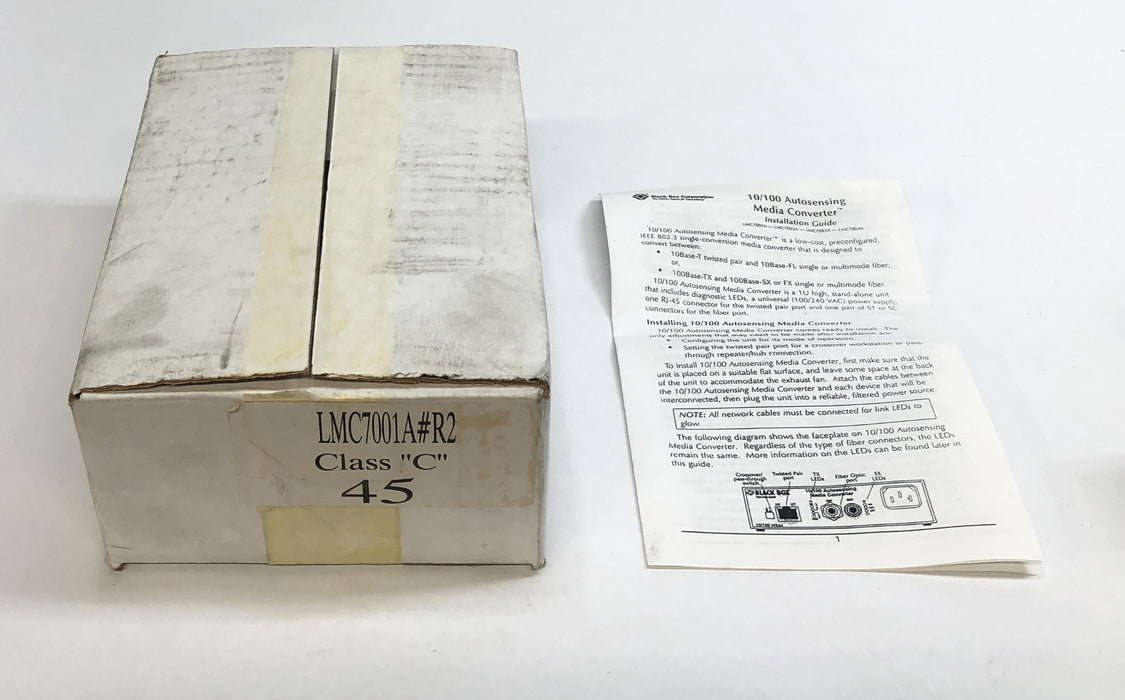 Black Box 100-240V 50/60Hz 1A 10-100Mbps Compact Media Converter LMC7001A-R2 NOS
