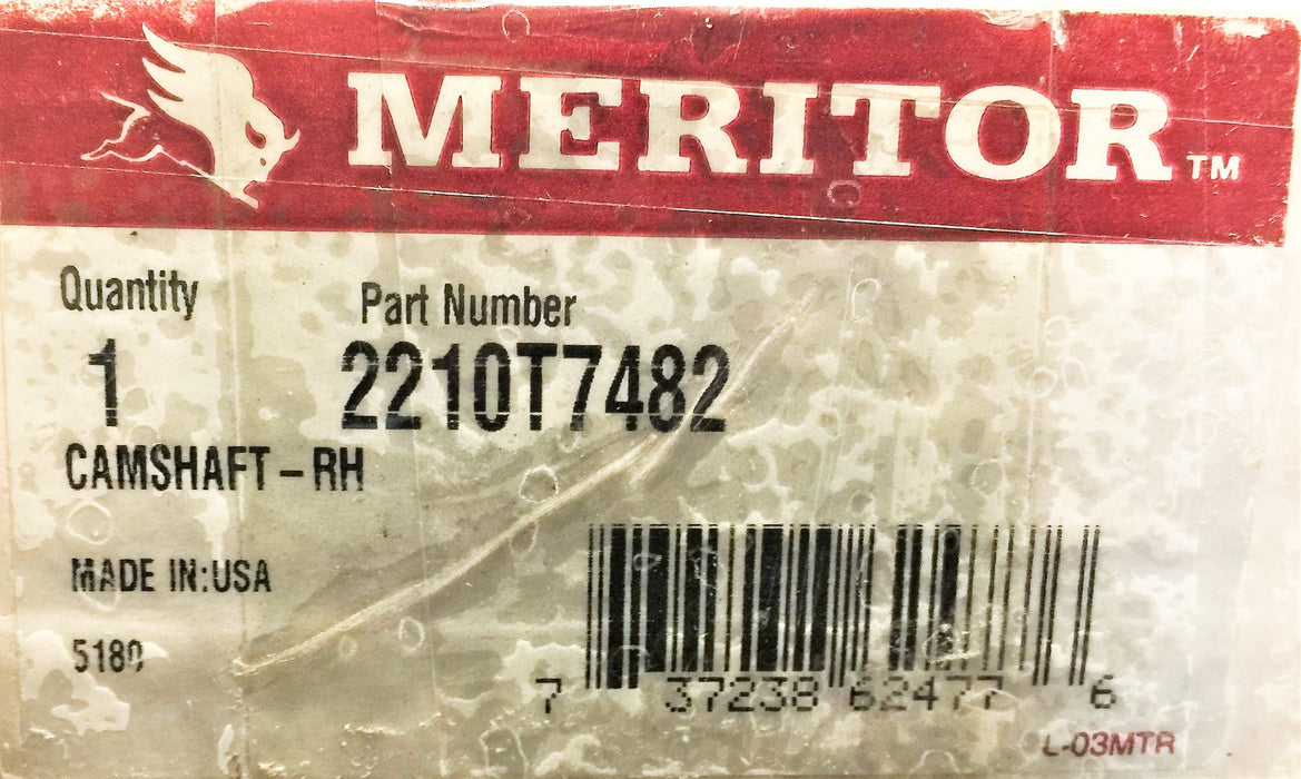 MERITOR Right-Hand Camshaft 2210T7482 NOS