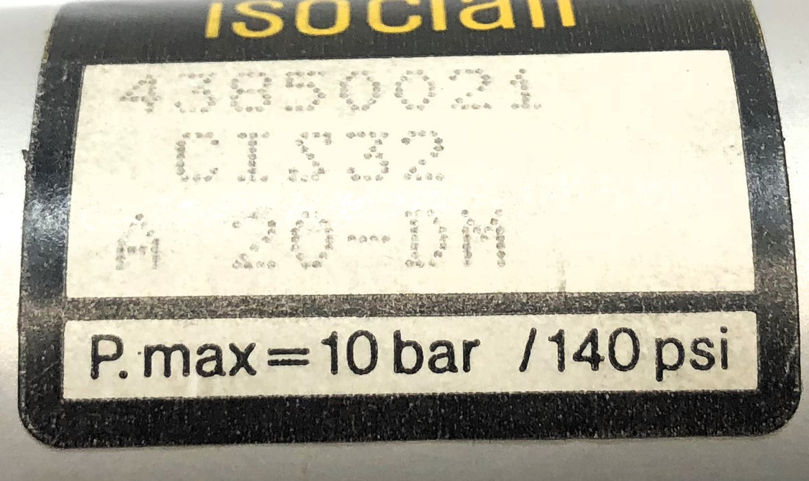 Joucomatic / Isoclair 10 Bar / 140 PSI Pmax Pneumatic Cylinder 43850021 NOS