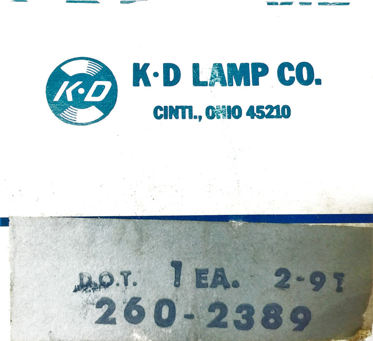 KD Lamp License Plate Lamp 260-2389 (KD260) NOS