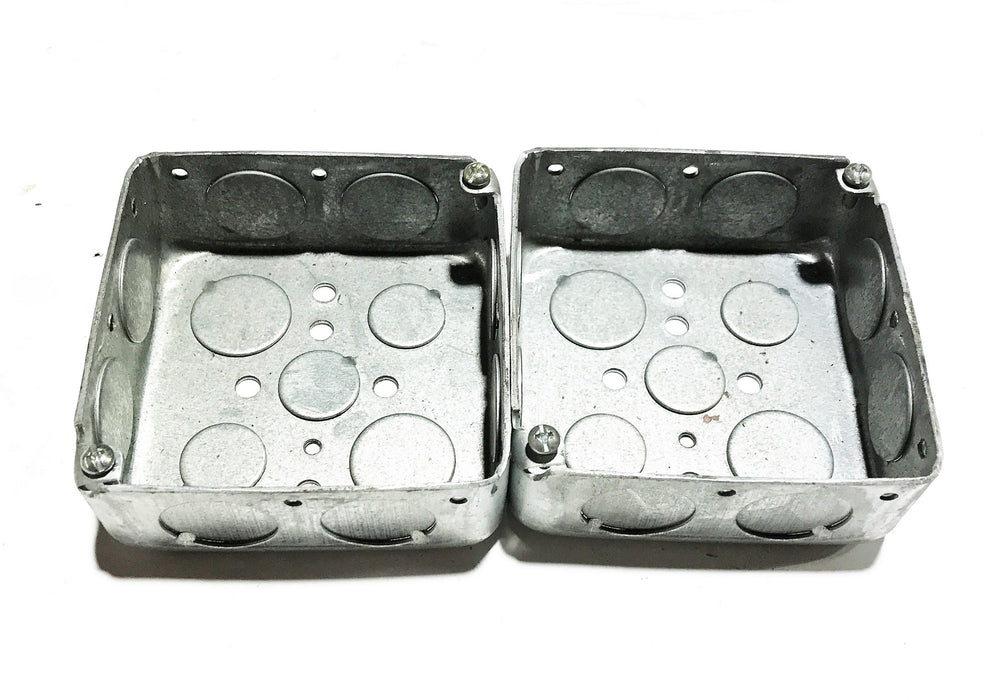 Crouse Hinds 4" Square Steel Outlet Box TP412 [Lot of 2] NOS