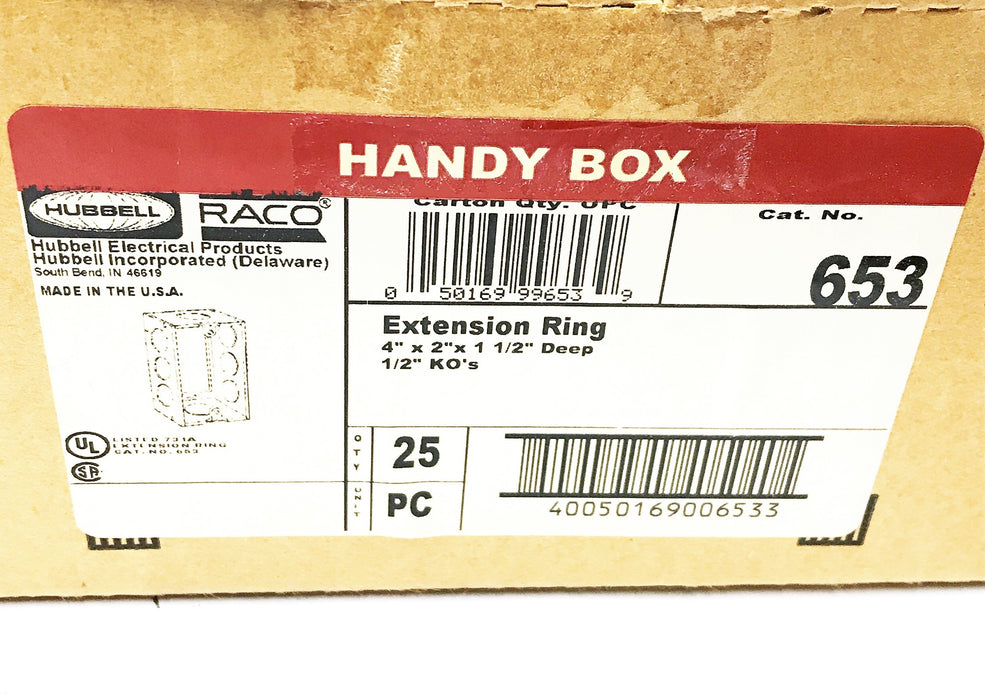 Hubbell Steel Extension Ring 653 [Lot of 5] NOS