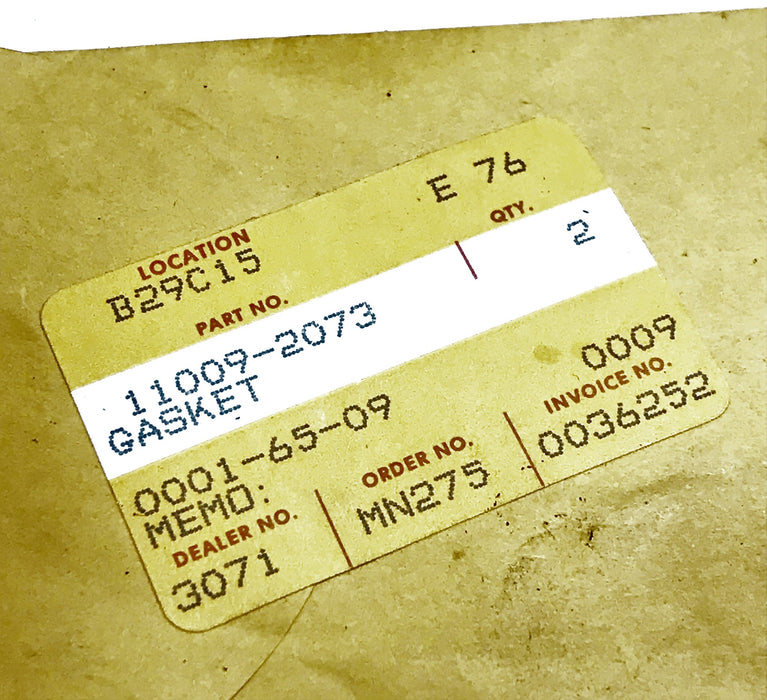 Kawasaki OEM Gasket 312509-6177-00 (11009-2073) [Lot of 2] NOS