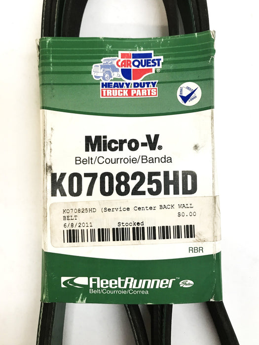 Car Quest/Gates 15/16" x 83-1/8" Heavy Duty Micro-V Drive Belt K070825HD NOS