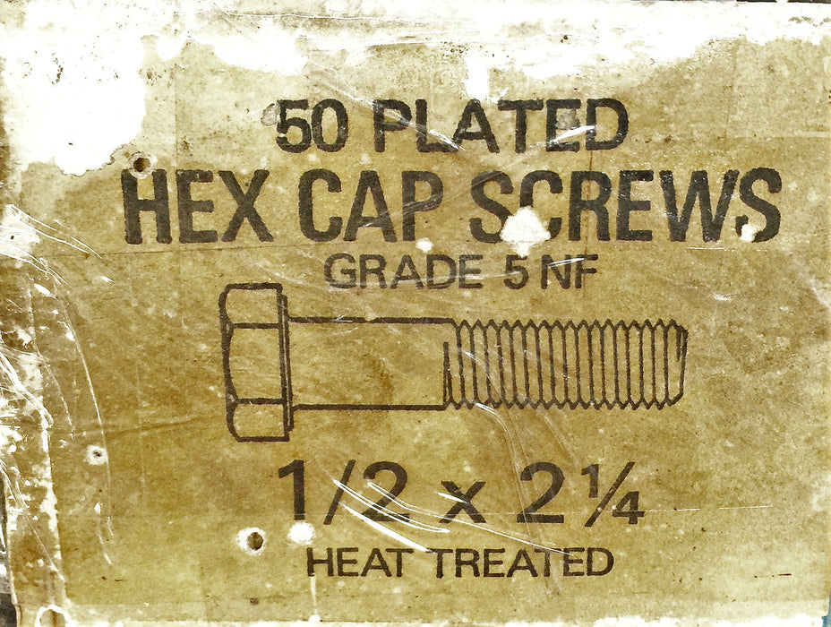 Hardware Services 1/2 X 2-1/4" Hex Bolt Cap Partial Thread (50pcs) NOS