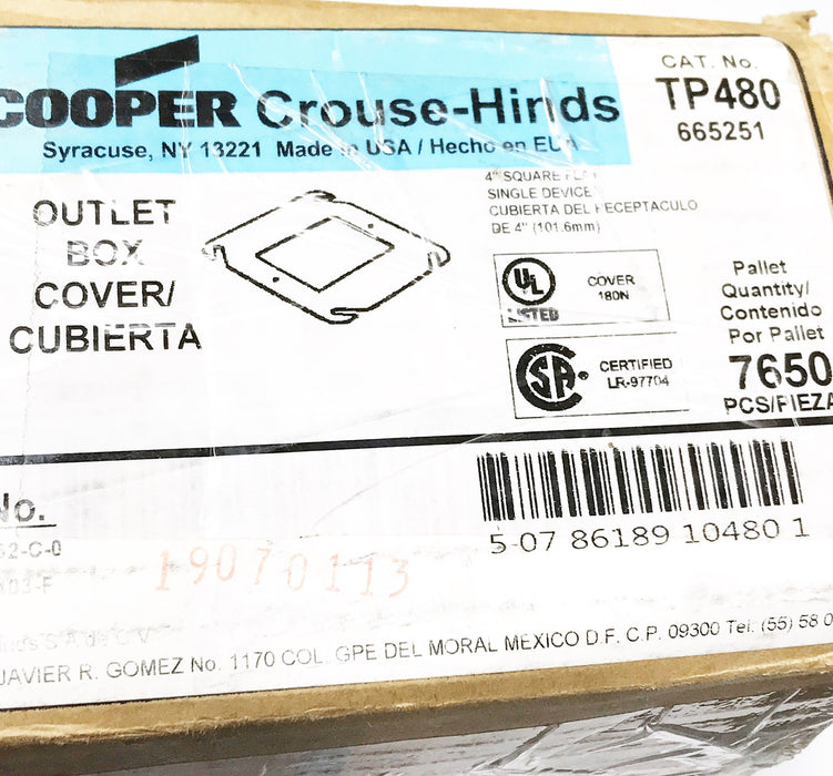 Crouse Hindes 4" Outlet Box Cover TP480 [Lot of 31] NOS