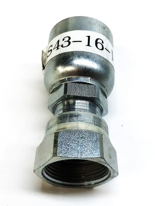 ORFS 1" Female Swivel Hydraulic Hose Adapter 1JS43-16-16 NOS