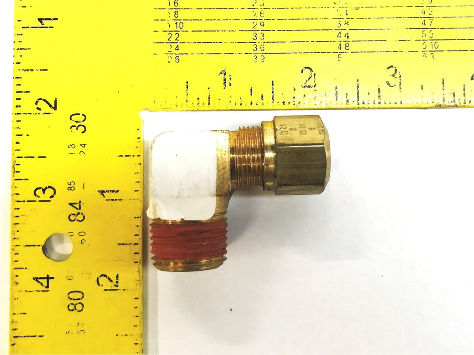 Eaton 1/2" Tube Male x 1/2" Thread Male Brass Compression Elbow [Lot of 3] NOS