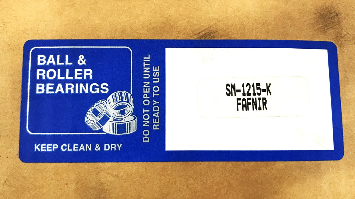 Fafnir Insert Bearing SM-1215-K (NO COLLAR) NOS