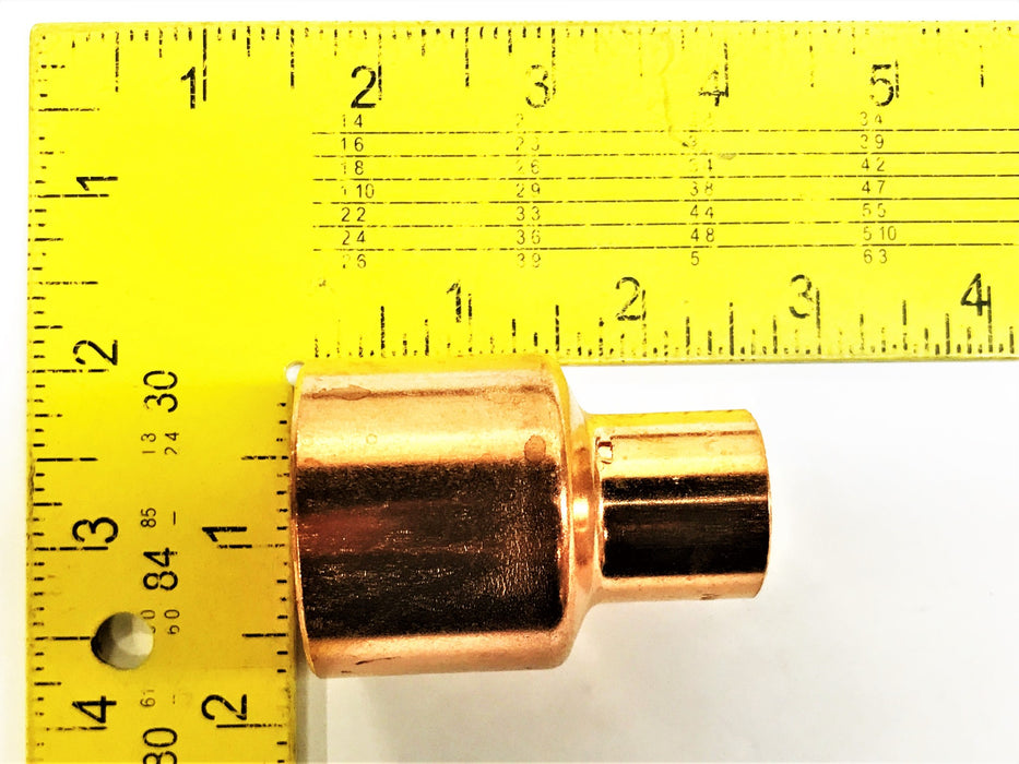Nibco Approx .874" ID x 1.488" ID  Copper Reducing Coupling 600-2 [Lot of 3] NOS