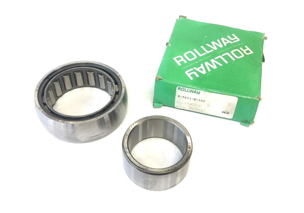 Rollway Rounded Cylindrical Roller Bearing With Insert E-5611-B-102 NOS