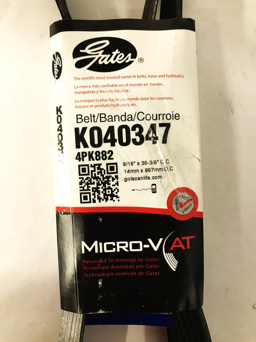 Car Quest/Gates 9/16" x 35-3/8" Micro-V Drive Belt K040347 [Lot of 2] NOS
