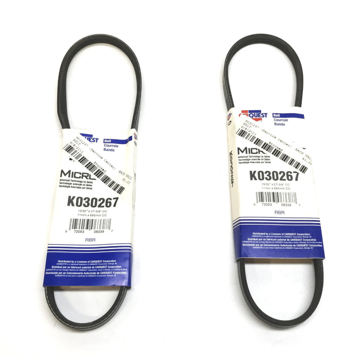 Car Quest/Gates 13/32" x 27-3/8" Micro-V Drive Belt K030267 [Lot of 2] NOS