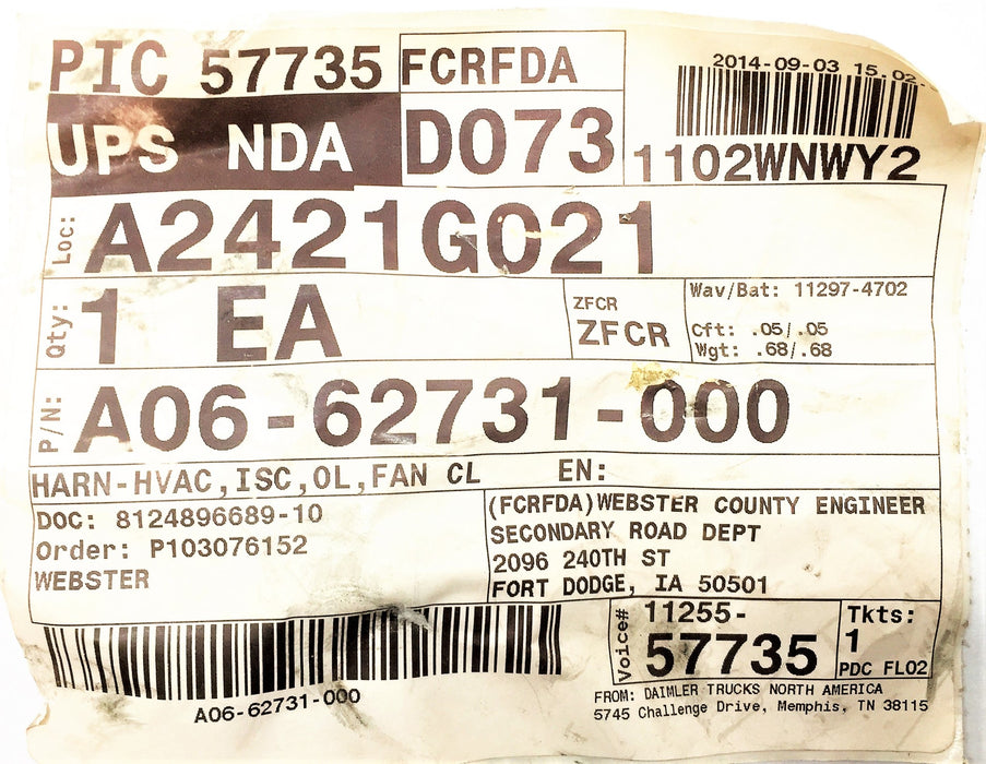 DAIMLER Wire Harness A06-62731-000 NOS