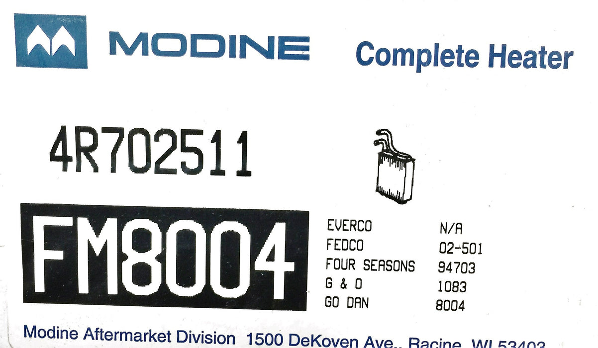 Modine Heater Core FM8004 NOS