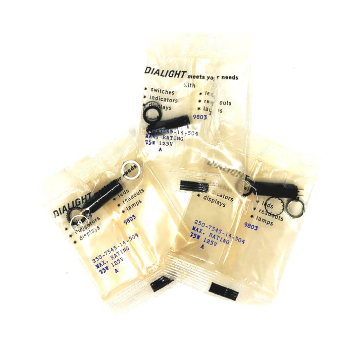 DIALIGHT 75W/125V LIGHT INDICATOR (MISSING 1 NUT) 250-7545-14-504 [LOT OF 3] NOS