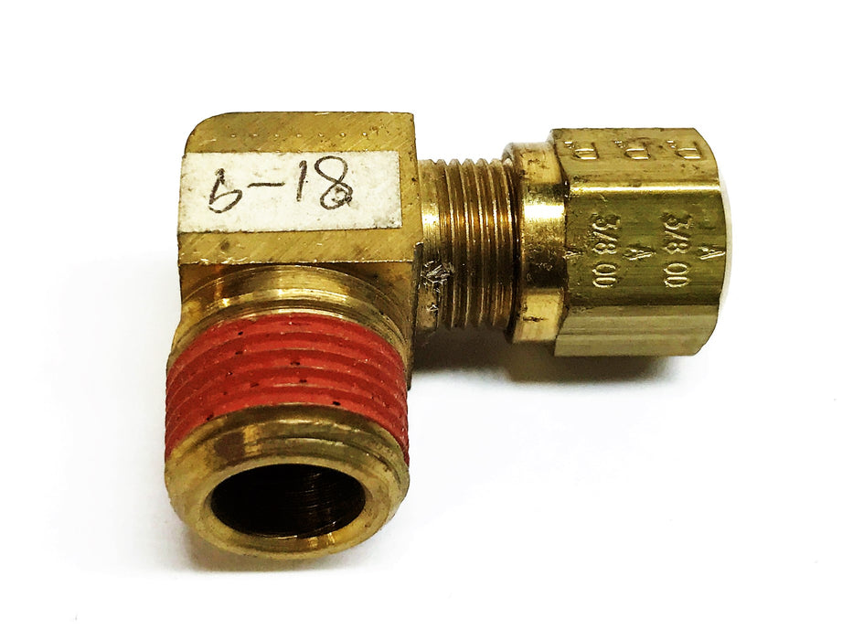 Parker 3/8" Tube Male x 1/2" Thread Male Brass Compression Elbow [Lot of 3] NOS
