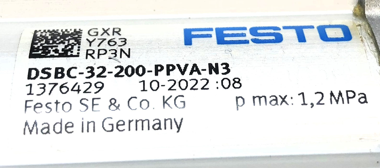 Festo Pneumatic Cylinder DSBC-32-200-PPVA-N3 NOS
