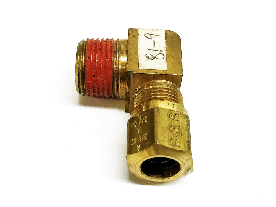 Parker 3/8" Tube Male x 1/2" Thread Male Brass Compression Elbow [Lot of 4] NOS