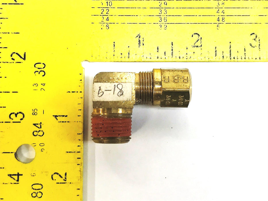Parker 3/8" Tube Male x 1/2" Thread Male Brass Compression Elbow [Lot of 4] NOS