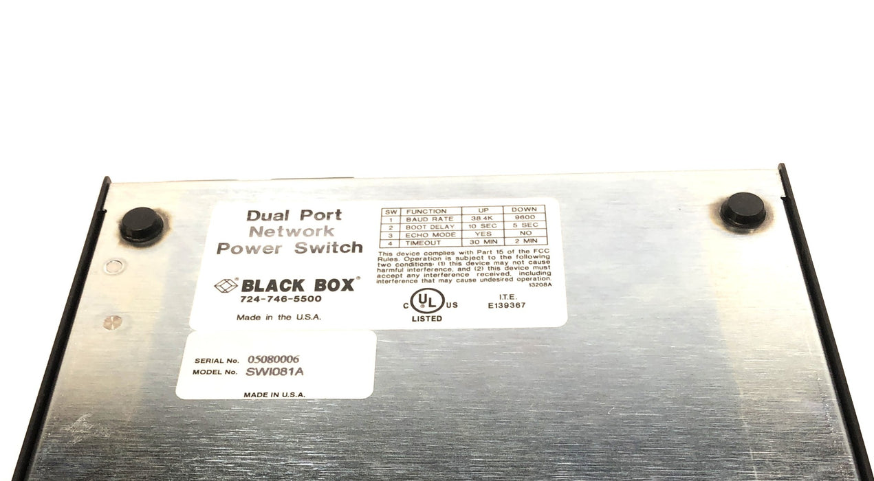 Black Box Dual-Port Network Power Switch SWI081A NOS