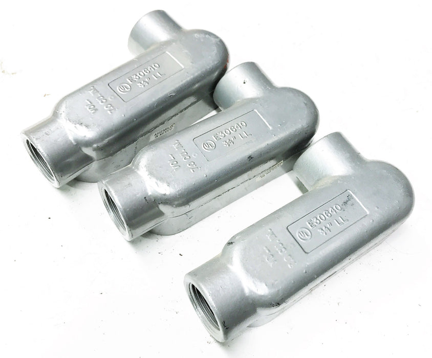 UL 3/4" Aluminum Type LL Conduit Outlet Body E30640 [Lot of 3] NOS