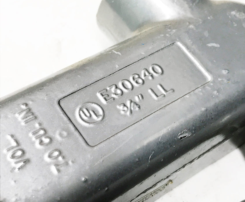 UL 3/4" Aluminum Type LL Conduit Outlet Body E30640 [Lot of 3] NOS
