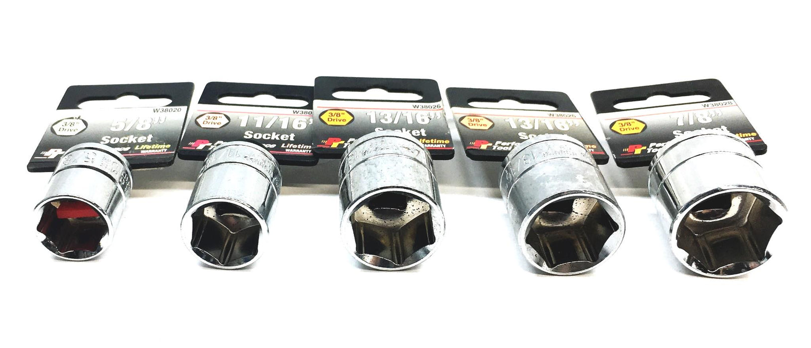 Performance Tools 5 Piece 3/8IN Drive Socket Set W38020 W38022 W38026 W38028 NOS