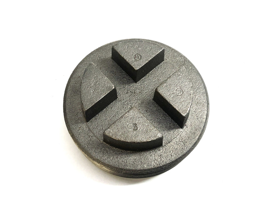 JP Ward 5" Black Iron Threaded Barhead Cored Plug NOS