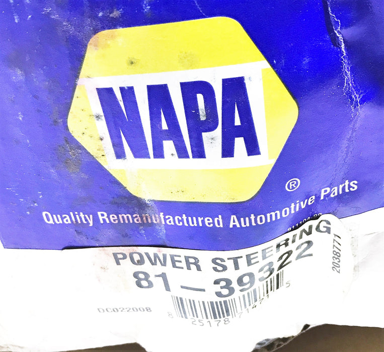 NAPA Re-Manufactured Power Steering Pump Assembly 81-39322 NOS
