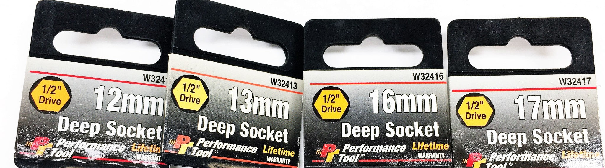 PT 4 Piece 1/2IN Drive Deep Socket Set W32412 W32413 W32416 W32417 NOS