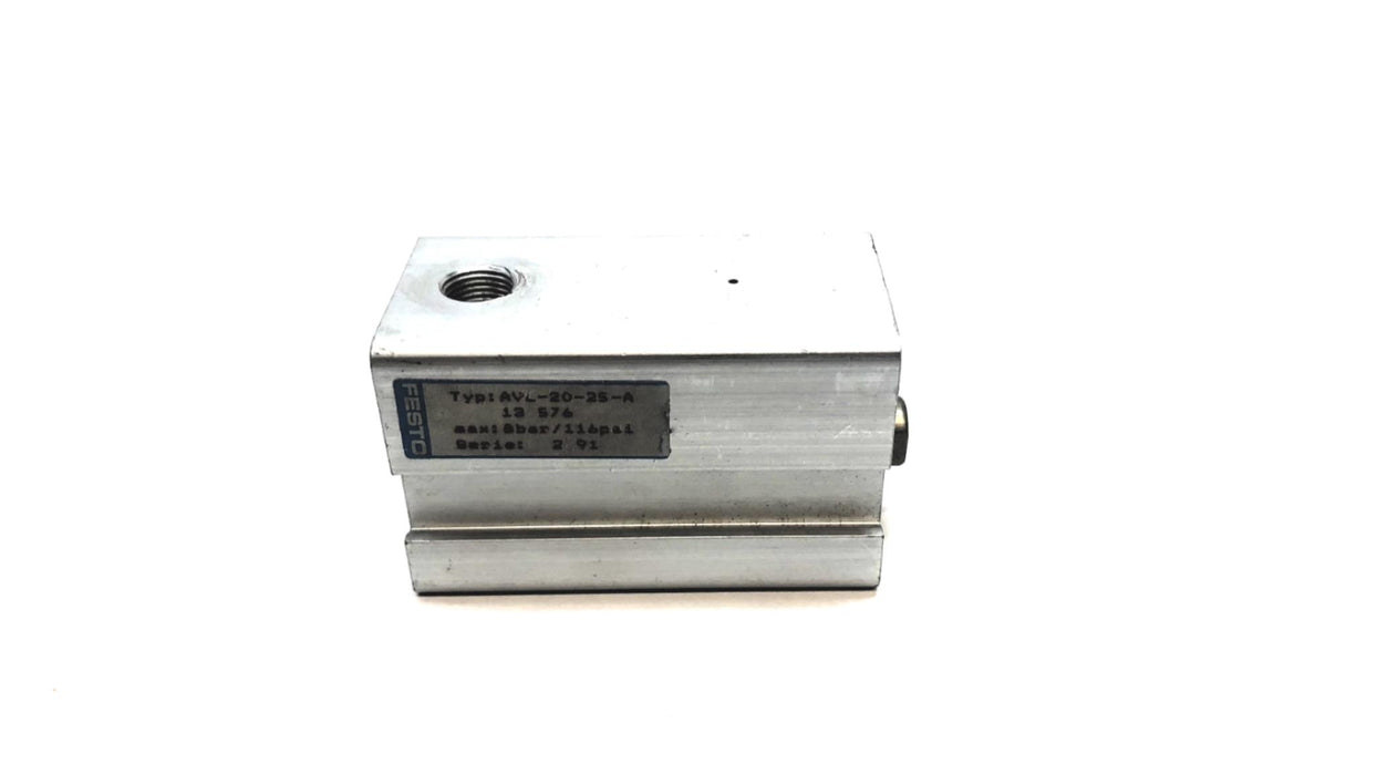 Festo 8 Bar / 116 PSI Pmax Compact Pneumatic Cylinder AVL-20-25-A USED