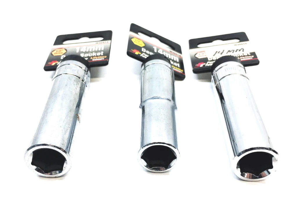 Performance Tools 3 Piece 1/2 Inch Drive Deep Socket Set 14mm W32414 W32415 NOS