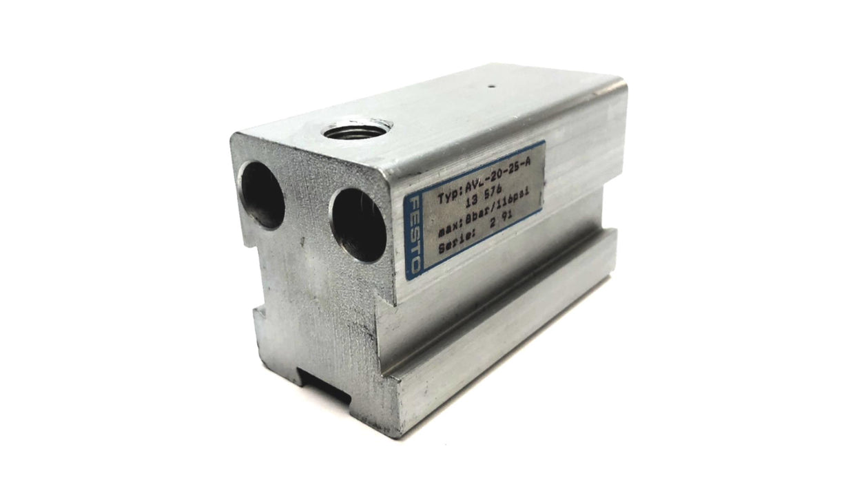 Festo 8 Bar / 116 PSI Pmax Compact Pneumatic Cylinder AVL-20-25-A USED
