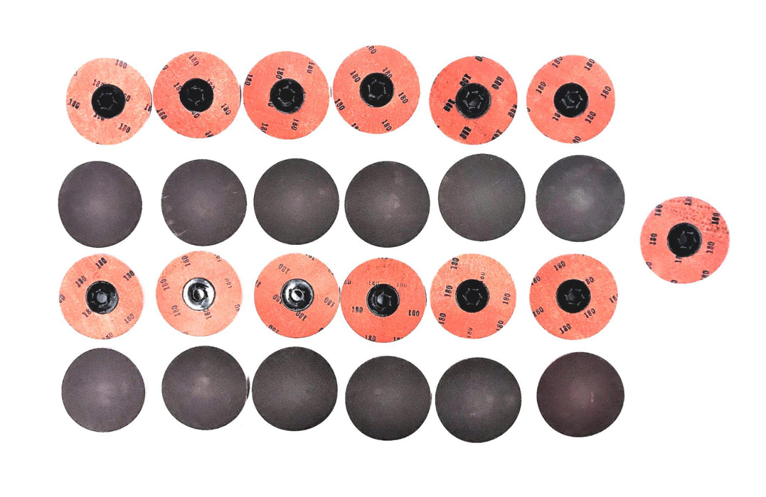 MERIT ABRASIVES QUICK CHANGE SANDING DISCS 3" DIAMETER 180-GRIT [LOT OF 25] NOS