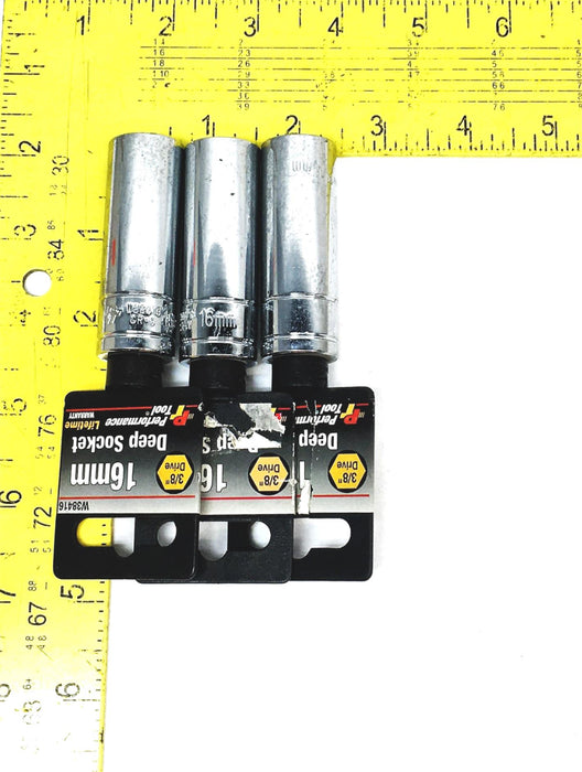 Performance Tools 3/8 Inch Drive 16mm Deep Socket W38416 [Lot of 3] NOS