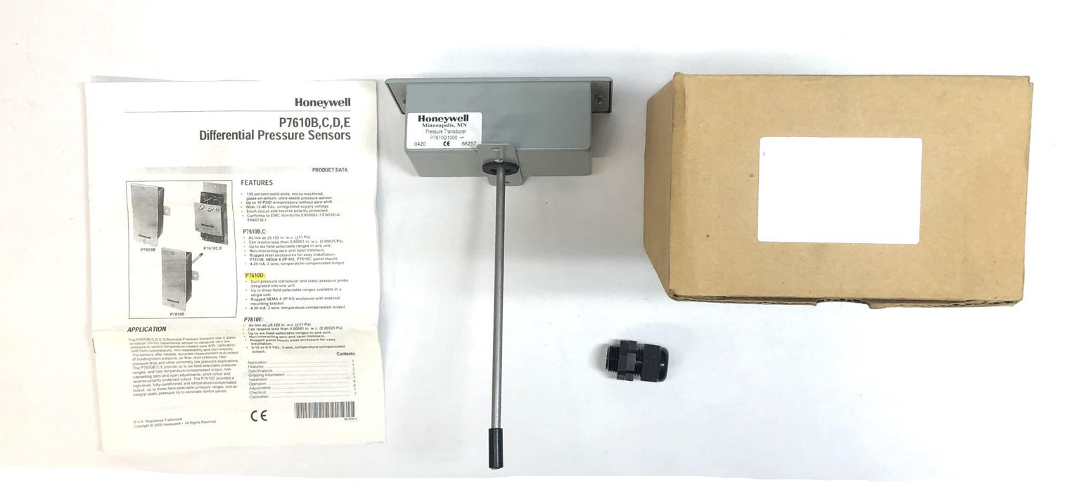 Honeywell Differential Pressure Sensor Transducer P7610D1000 (P7610D) NOS