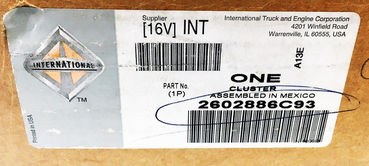 International Navistar Instrument Cluster 2602886C93 NOS