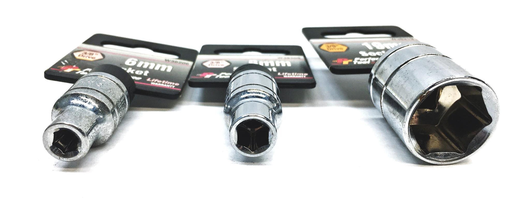 Performance Tools 3 Piece 3/8IN Drive Socket Set W38206 W38208 W38219 NOS
