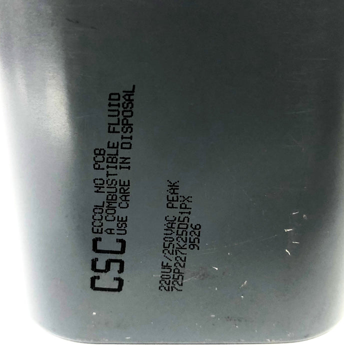 Raymond 220WF/250VDC Peak Capacitor 1-042/004 (725P227K25D51PX/9526) NOS