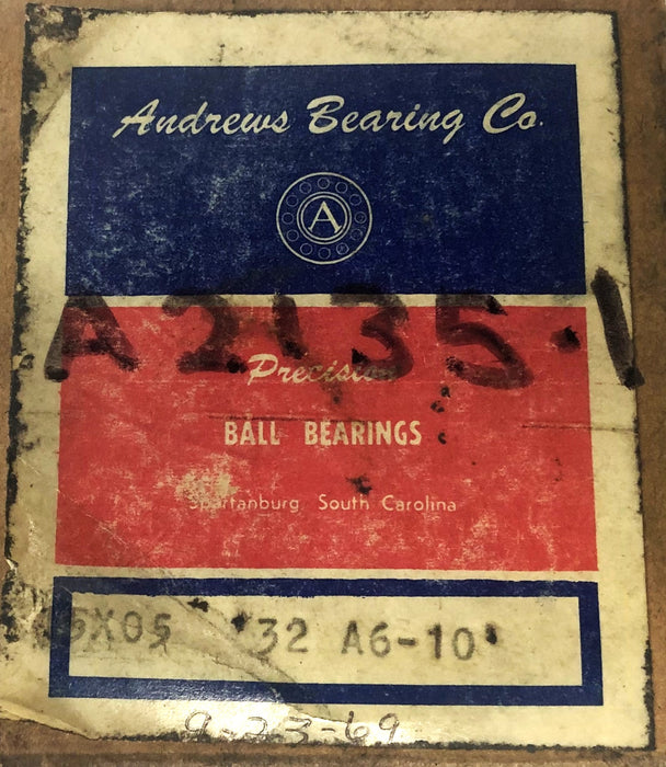Andrew's Co Precision Thrust Ball Bearing 32 A6-10 (A2135-1) NOS